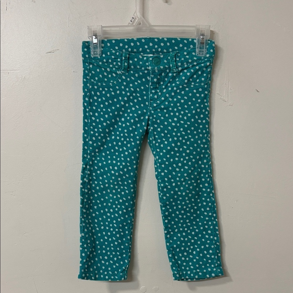Gymboree Teal and White Polka Dot Jeans